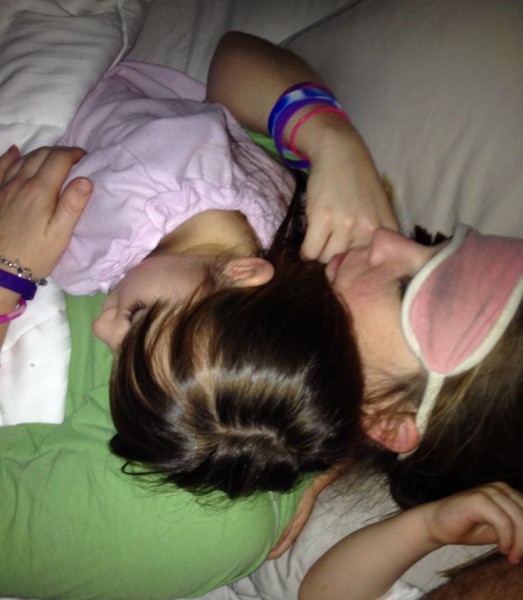 grateful for pictures.. now I know even if I don't remember .. she slept on me. 