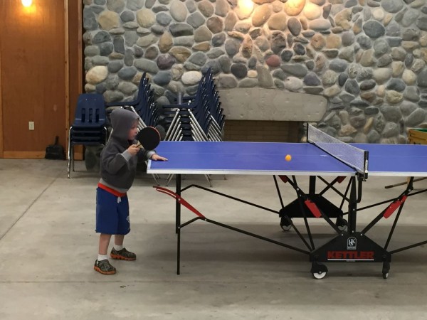 The boys loved ping pong