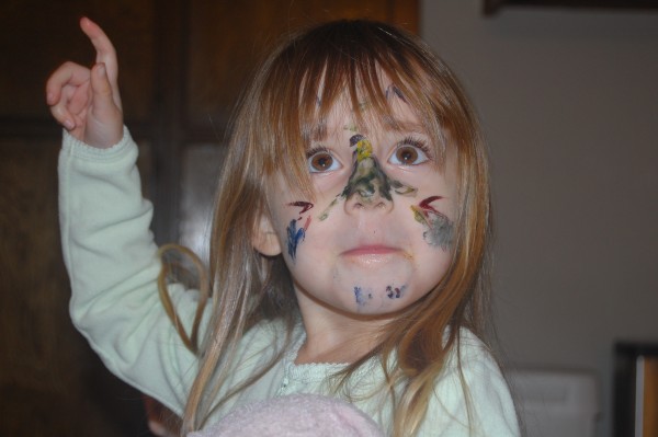She loved to paint her face.. I think I would have let her paint mine however she wanted. .