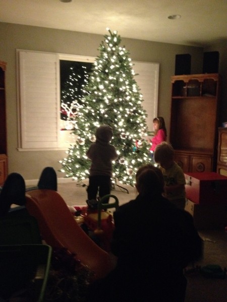 Her last time decorating a tree with us. 