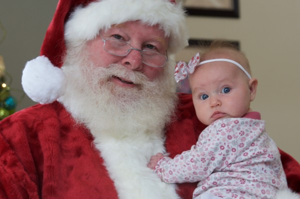 Her first time meeting Santa. 