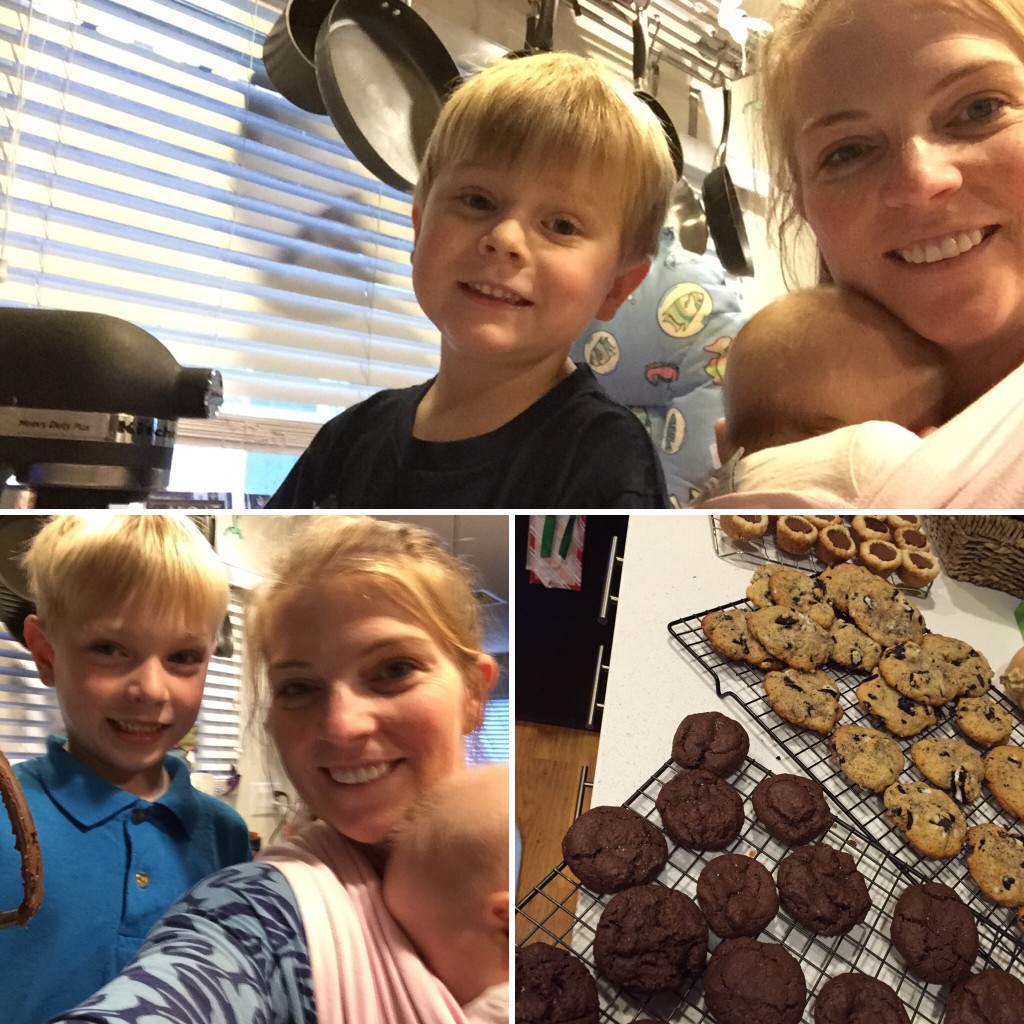 The boys wanted to take selfies with me while baking. 